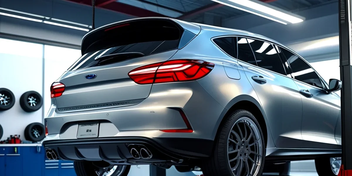 Carro em uma oficina simbolizando a legalização da modificação automotiva.