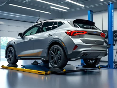 manutencao-preventiva-automotiva-carro Mecânico experiente verificando o motor de um carro em uma oficina, ilustrando o conceito de manutenção preventiva automotiva para garantir a segurança e economia do veículo.