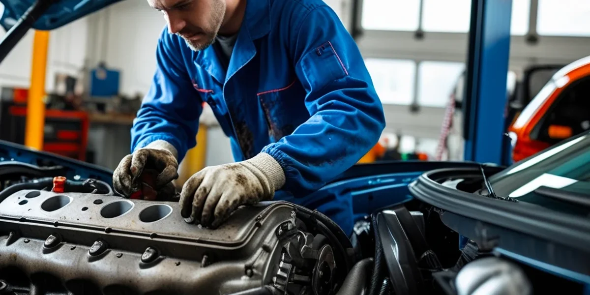 Imagem de um motor de carro moderno em primeiro plano, com um destaque gráfico na Unidade de Controle Eletrônico (ECU) e sobreposições de gráficos de dinamômetro mostrando o aumento de torque e potência após a reprogramação automotiva