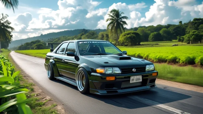 road-trip-brasil-carro-estrada-serra-do-rio-do-rastro Carro esportivo descendo as curvas da Serra do Rio do Rastro em um dia ensolarado, representando uma road trip dos sonhos pelo Brasil.