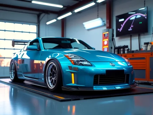 torque-e-potencia-motor Um gráfico técnico mostrando as curvas de torque e potência de um motor automotivo. As linhas coloridas (uma para torque e outra para potência) sobem e descem em um fundo quadriculado com eixos de RPM e valores.