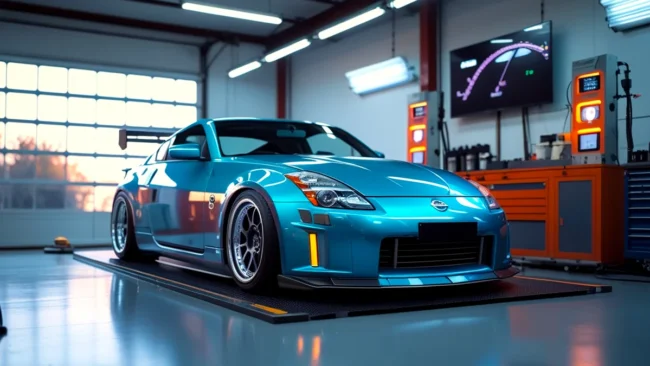 Um gráfico técnico mostrando as curvas de torque e potência de um motor automotivo. As linhas coloridas (uma para torque e outra para potência) sobem e descem em um fundo quadriculado com eixos de RPM e valores.