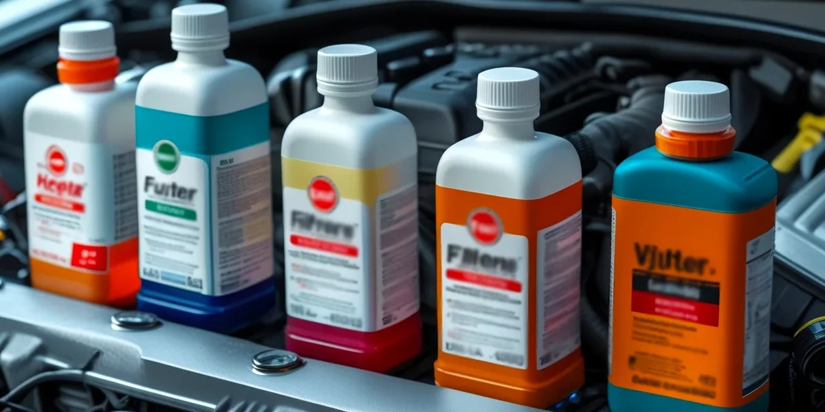 aditivos-combustivel-motor-carro-analise-beneficios Uma imagem mostrando diferentes tipos de frascos de aditivos de combustível ao lado de um motor de carro, com foco na análise de seus benefícios e se realmente valem a pena.