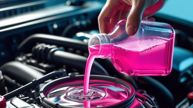 mecanico-verificando-nivel-fluido-arrefecimento-motor Mecânico com luvas abrindo a tampa do reservatório de expansão do sistema de arrefecimento de um carro para verificar o nível do fluido, demonstrando a manutenção preventiva.