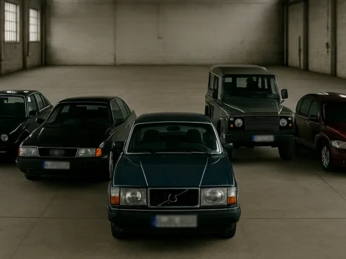 carros-luxo-antigos-baratos-manutencao-cara Imagem de cinco carros de luxo antigos (BMW, Audi, Volvo, Land Rover e PT Cruiser) que tiveram alta desvalorização e agora são vendidos por preço equivalente a uma moto, focando no alto custo de manutenção.