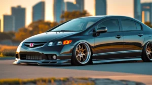 Honda Civic Si modificado exibindo o motor VTEC, representando a popularidade da marca no tuning automotivo japonês