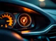 Painel de carro com o ícone da luz de injeção acesa em destaque, simbolizando a necessidade de diagnóstico e manutenção preventiva.