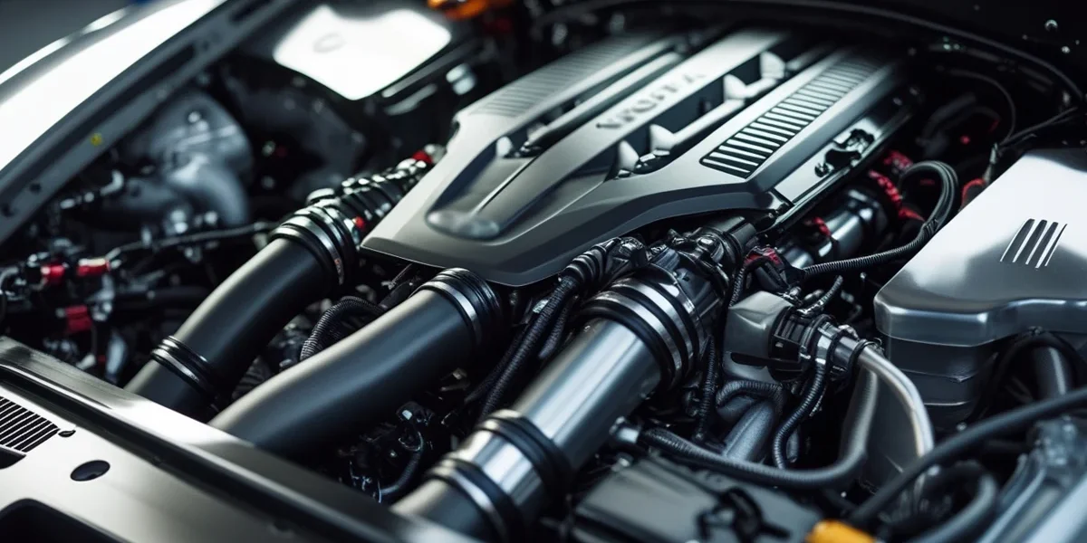 motor-performance-revisao-preventiva-oficina Vista detalhada de um cofre de motor limpo e revisado, simbolizando a precisão da manutenção preventiva em carros de performance.